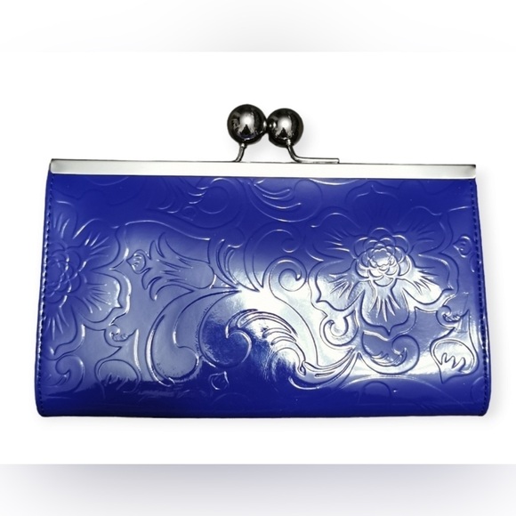 GENUINE leather Kisslock clutch wallet - Picture 1 of 4